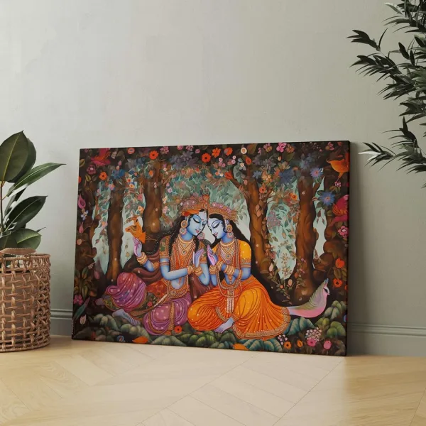 Radha Krishna Paintings For Wall Decoration With Frame Canvas Painting