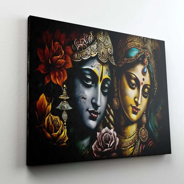 Radha Krishna Paintings For Wall Decoration With Frame Canvas Painting
