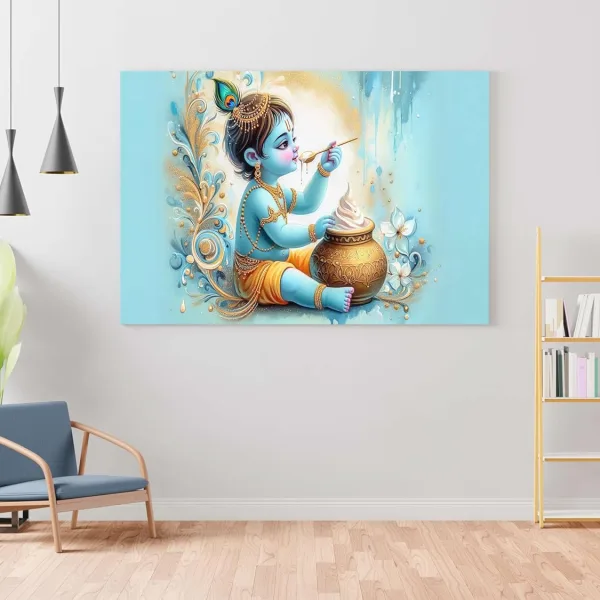 Radha Krishna Paintings For Wall Decoration With Frame Canvas Painting