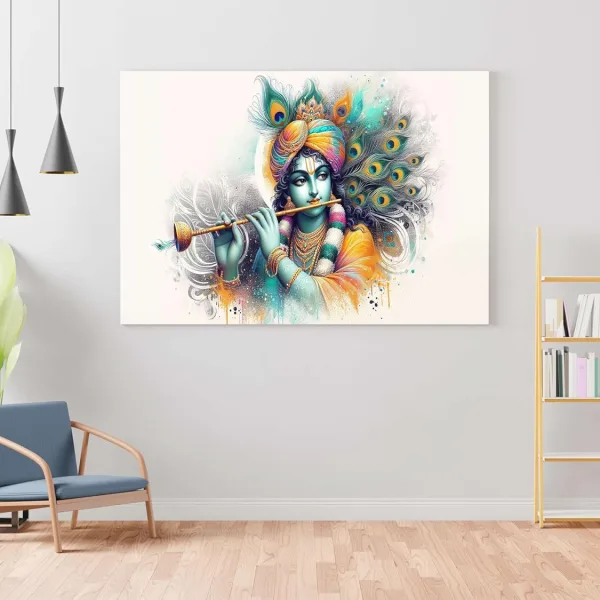 Radha Krishna Paintings For Wall Decoration With Frame Canvas Painting