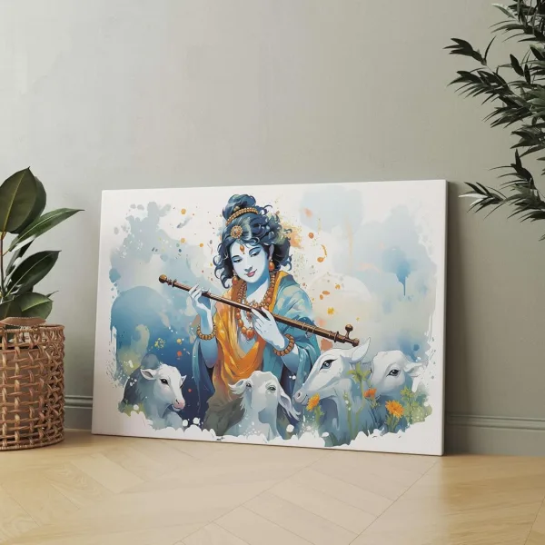 Radha Krishna Paintings For Wall Decoration With Frame Canvas Painting