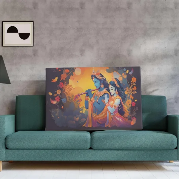 Radha Krishna Paintings For Wall Decoration With Frame Canvas Painting