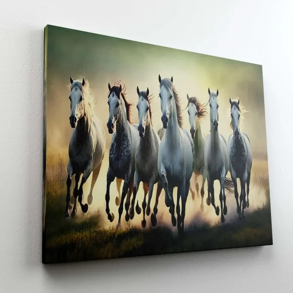 Seven Horse Painting For Wall Decoration With Frame Canvas Painting For Living Room