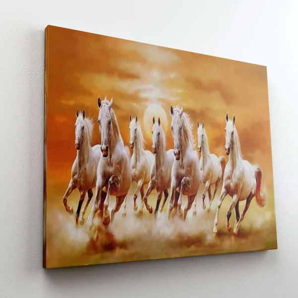 Seven Horse Painting For Wall Decoration With Frame Canvas Painting For Living Room