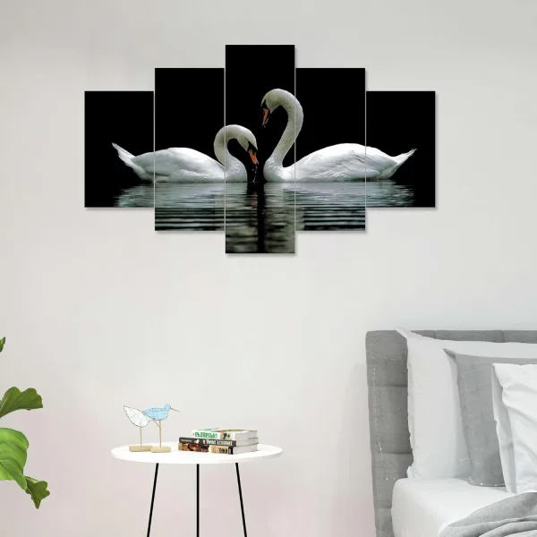 MDF Framed 3D Wall Painting Set of Five for Home Decoration, Big Size Painting for Living Room