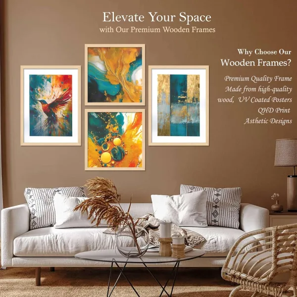 Framed Painting Set of Four for Wall Painting Decoration