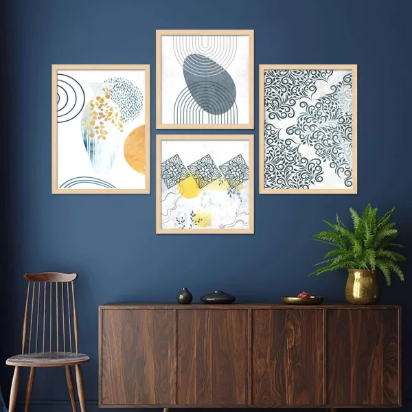 Framed Painting Set of Four for Wall Painting Decoration