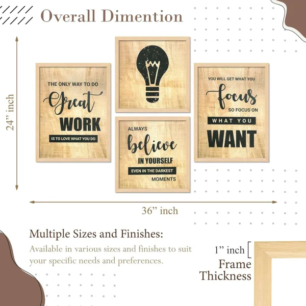 Framed Painting Set of Four for Wall Painting Decoration