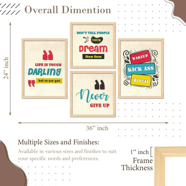 Framed Painting Set of Four for Wall Painting Decoration