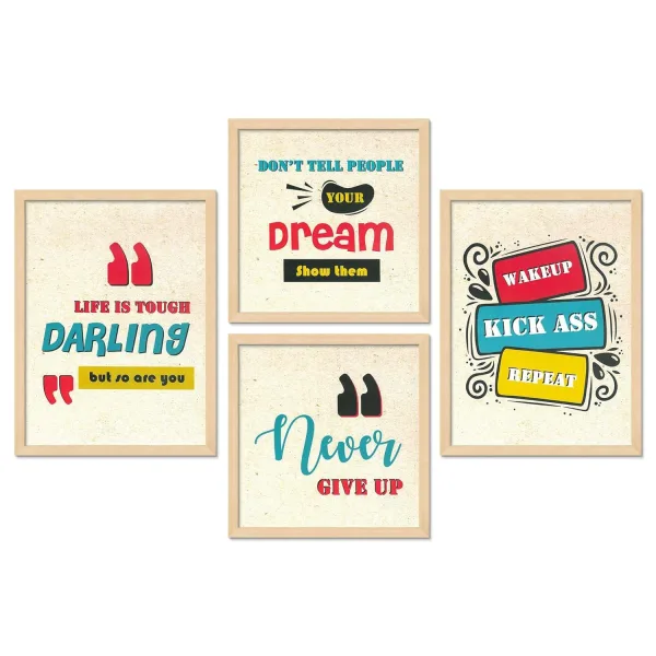 Framed Painting Set of Four for Wall Painting Decoration