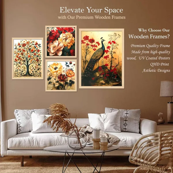 Framed Painting Set of Four for Wall Painting Decoration