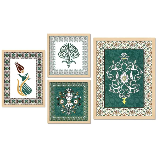 Framed Painting Set of Four for Wall Painting Decoration