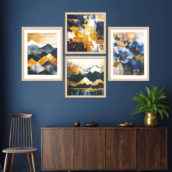 Framed Painting Set of Four for Wall Painting Decoration