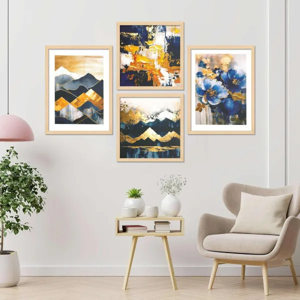 Framed Painting Set of Four for Wall Painting Decoration
