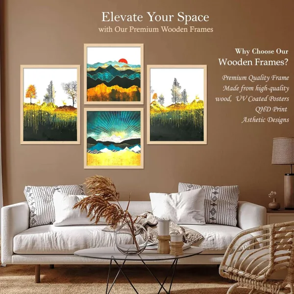 Framed Painting Set of Four for Wall Painting Decoration
