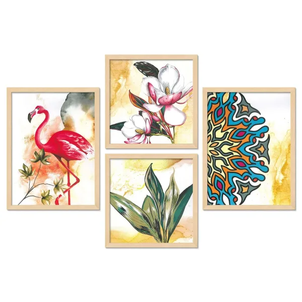 Framed Painting Set of Four for Wall Painting Decoration
