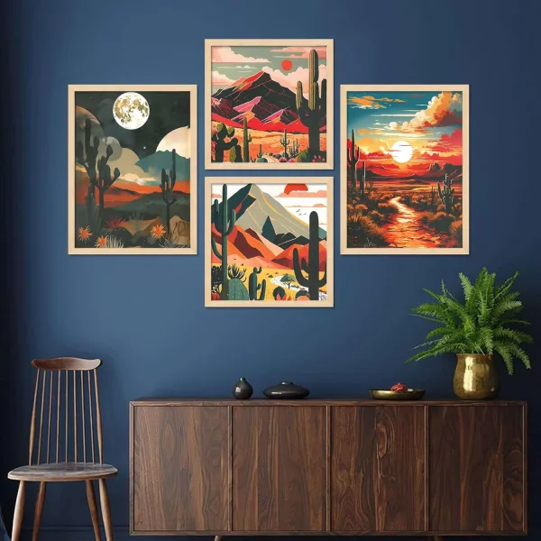 Framed Painting Set of Four for Wall Painting Decoration