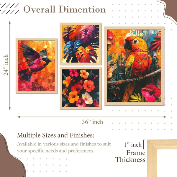 Framed Painting Set of Four for Wall Painting Decoration