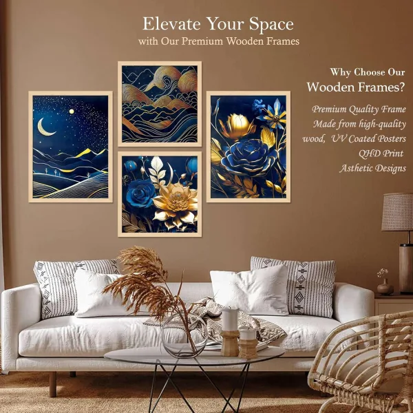 Framed Painting Set of Four for Wall Painting Decoration