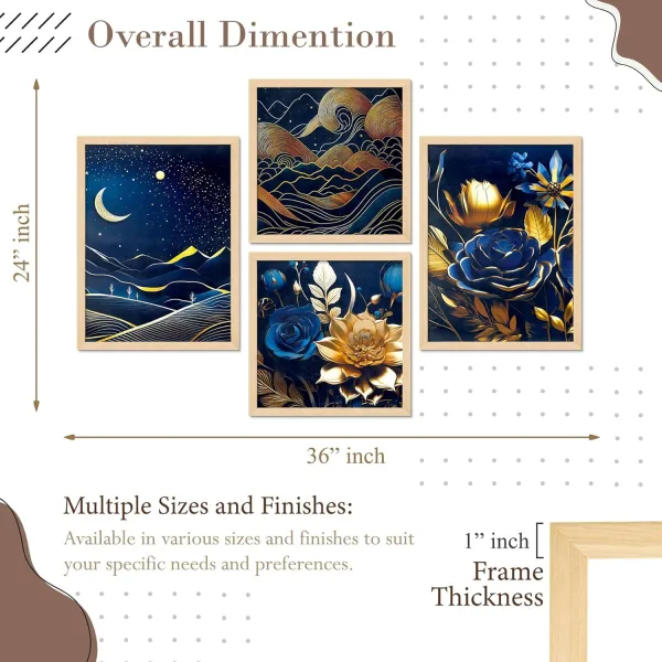 Framed Painting Set of Four for Wall Painting Decoration