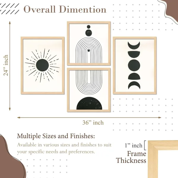 Framed Painting Set of Four for Wall Painting Decoration