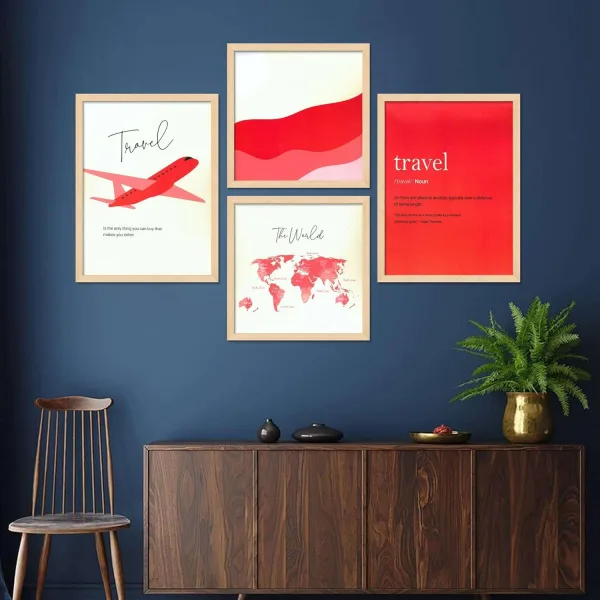 Framed Painting Set of Four for Wall Painting Decoration