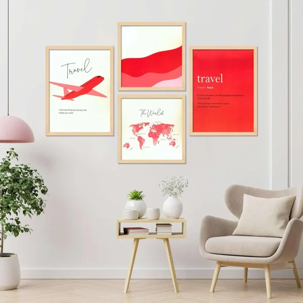 Framed Painting Set of Four for Wall Painting Decoration