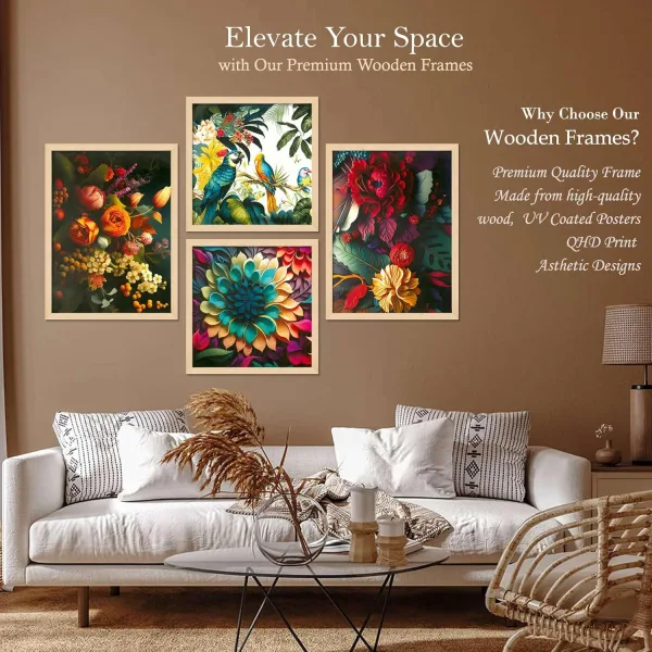 Framed Painting Set of Four for Wall Painting Decoration