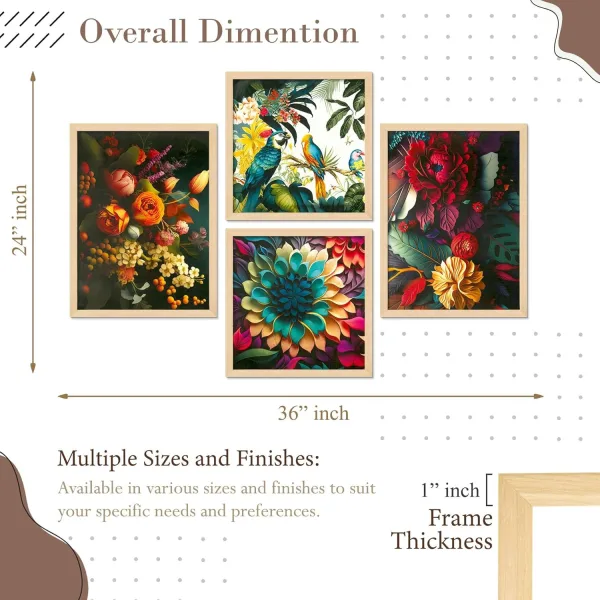 Framed Painting Set of Four for Wall Painting Decoration