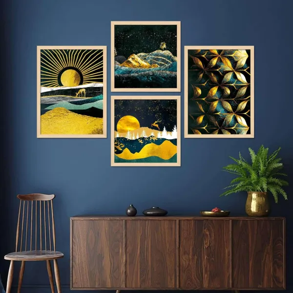 Framed Painting Set of Four for Wall Painting Decoration