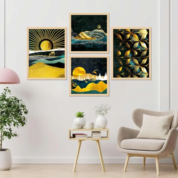 Framed Painting Set of Four for Wall Painting Decoration