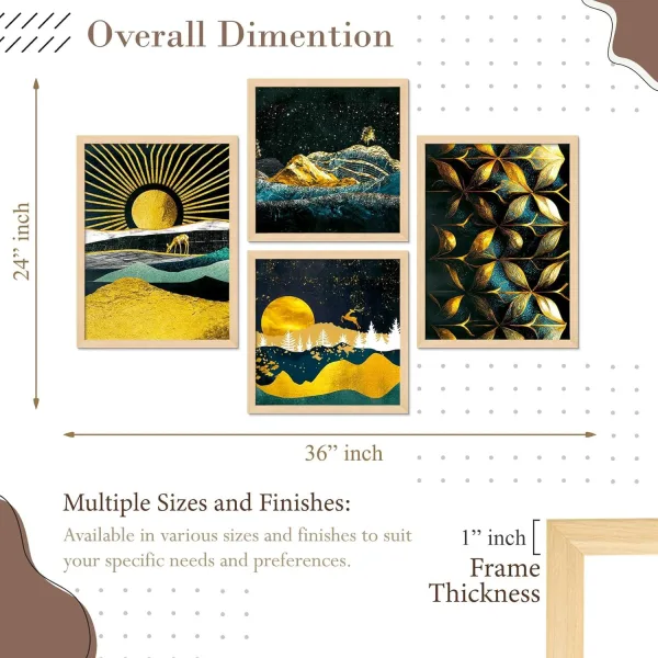 Framed Painting Set of Four for Wall Painting Decoration