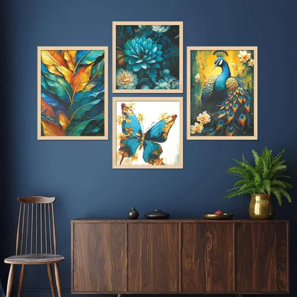 Framed Painting Set of Four for Wall Painting Decoration