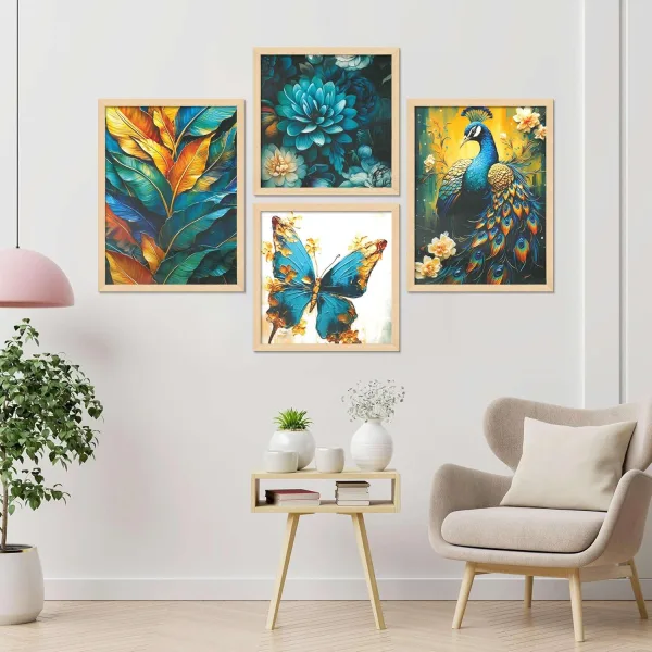 Framed Painting Set of Four for Wall Painting Decoration