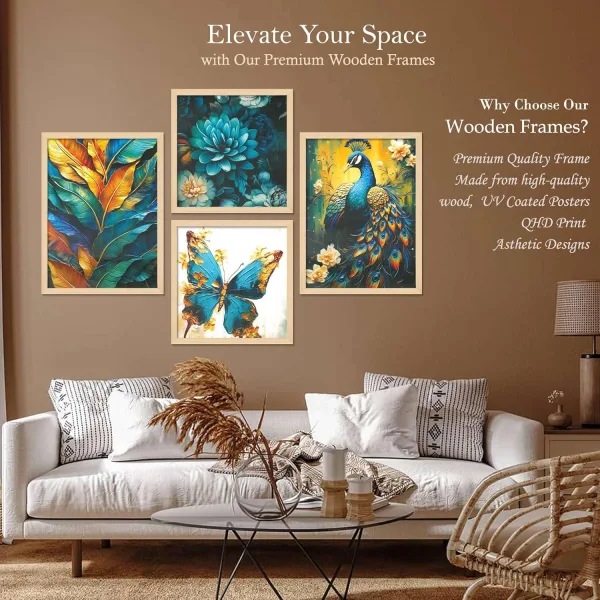 Framed Painting Set of Four for Wall Painting Decoration