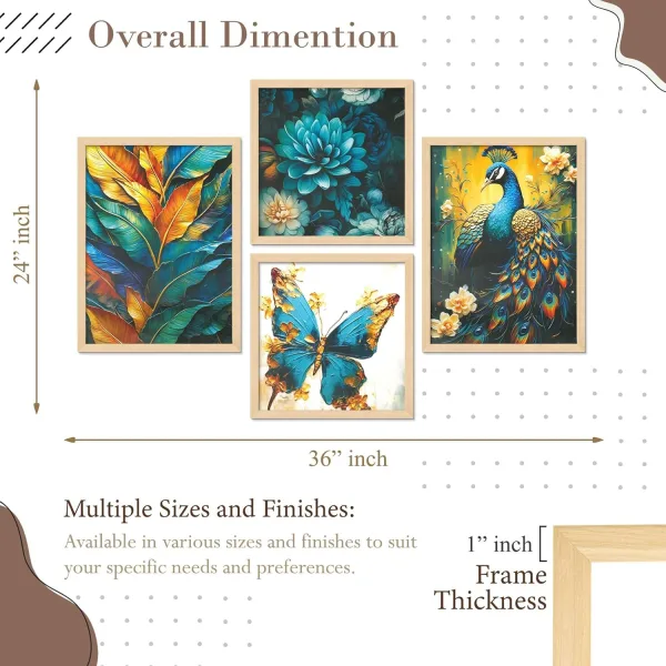 Framed Painting Set of Four for Wall Painting Decoration