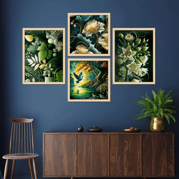 Framed Painting Set of Four for Wall Painting Decoration