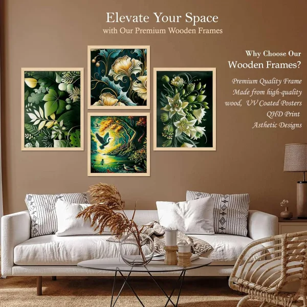 Framed Painting Set of Four for Wall Painting Decoration