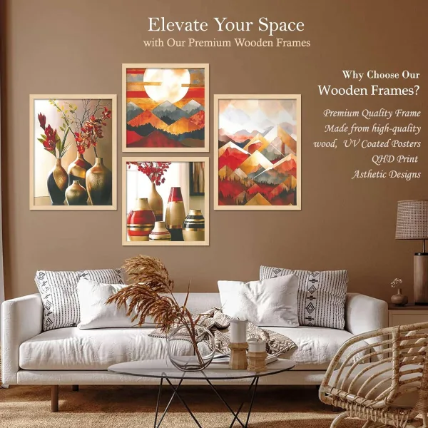 Framed Painting Set of Four for Wall Painting Decoration