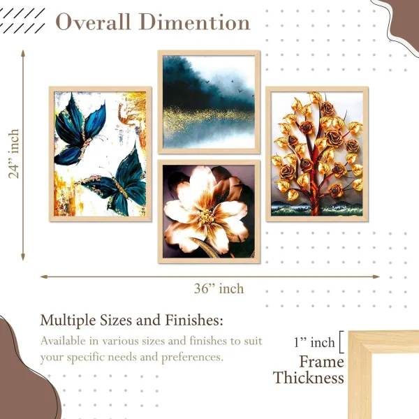 Framed Painting Set of Four for Wall Painting Decoration