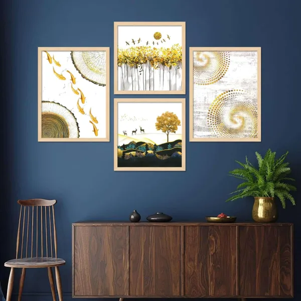 Framed Painting Set of Four for Wall Painting Decoration