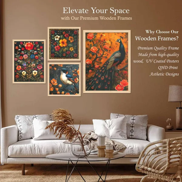 Framed Painting Set of Four for Wall Painting Decoration