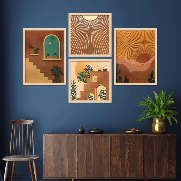 Framed Painting Set of Four for Wall Painting Decoration