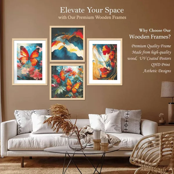 Framed Painting Set of Four for Wall Painting Decoration