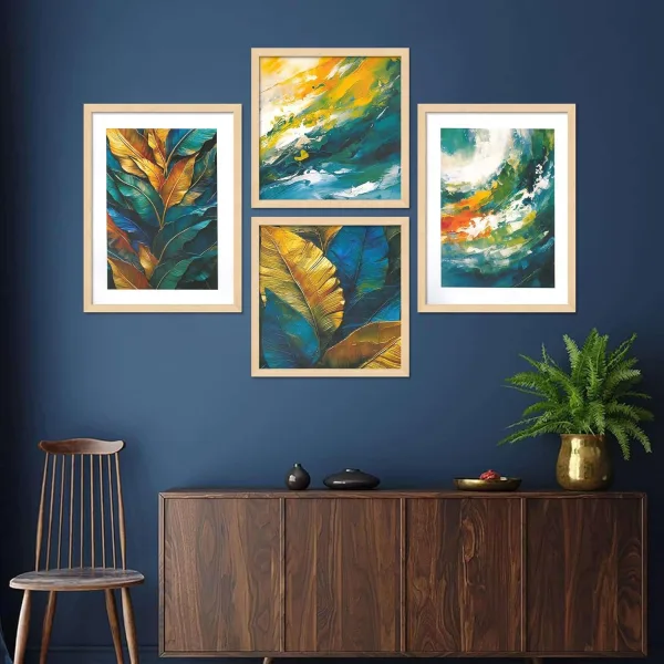Framed Painting Set of Four for Wall Painting Decoration