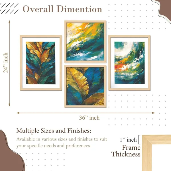 Framed Painting Set of Four for Wall Painting Decoration