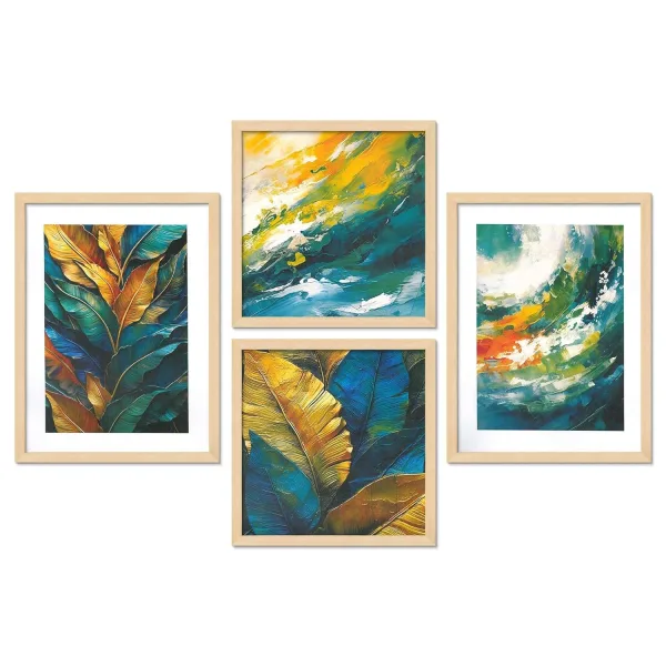 Framed Painting Set of Four for Wall Painting Decoration