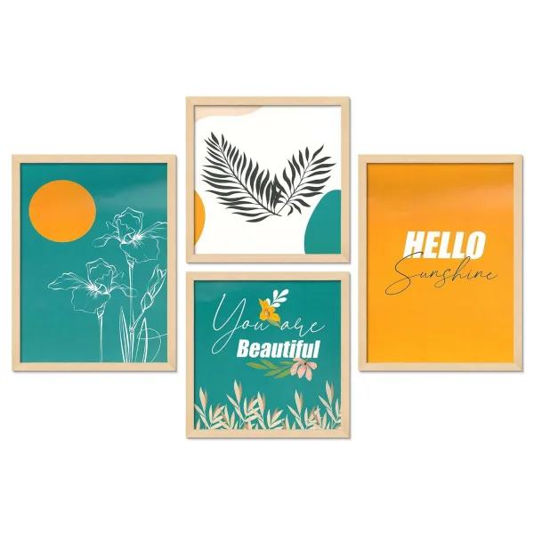 Framed Painting Set of Four for Wall Painting Decoration