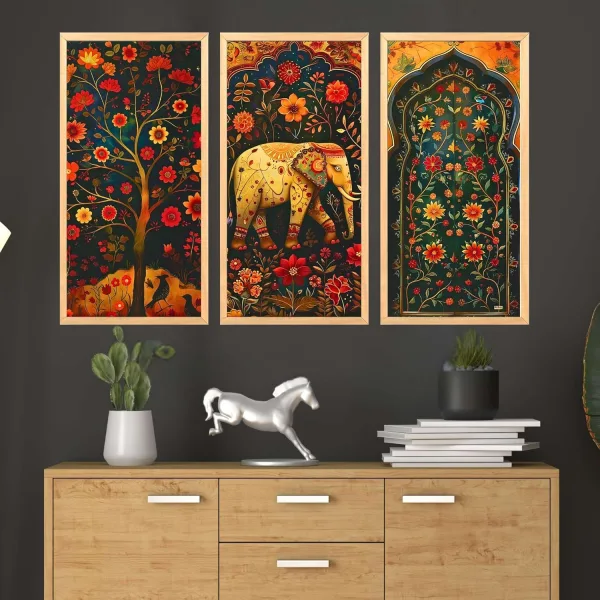 Wall Paintings Set of Three for Wall Decoration Big size Framed Wall Paintings