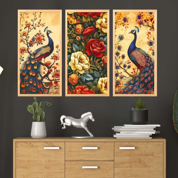 Wall Paintings Set of Three for Wall Decoration Big size Framed Wall Paintings